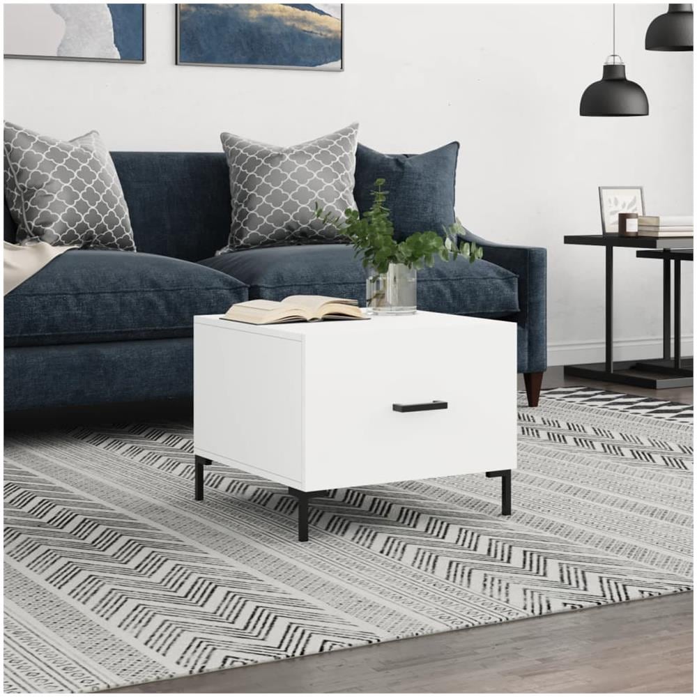 Tavolino Da Salotto Bianco 50x50x40 Cm In Legno Multistrato - Foto 1