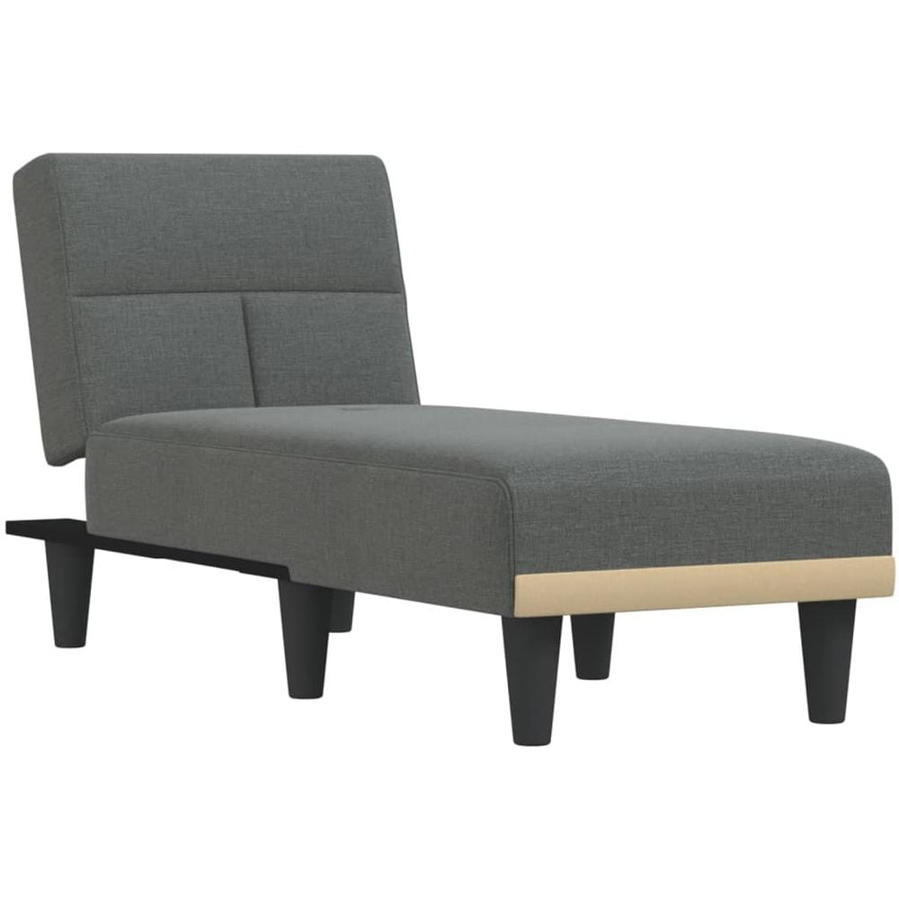 Chaise Longue In Tessuto Grigio Scuro - Foto 2