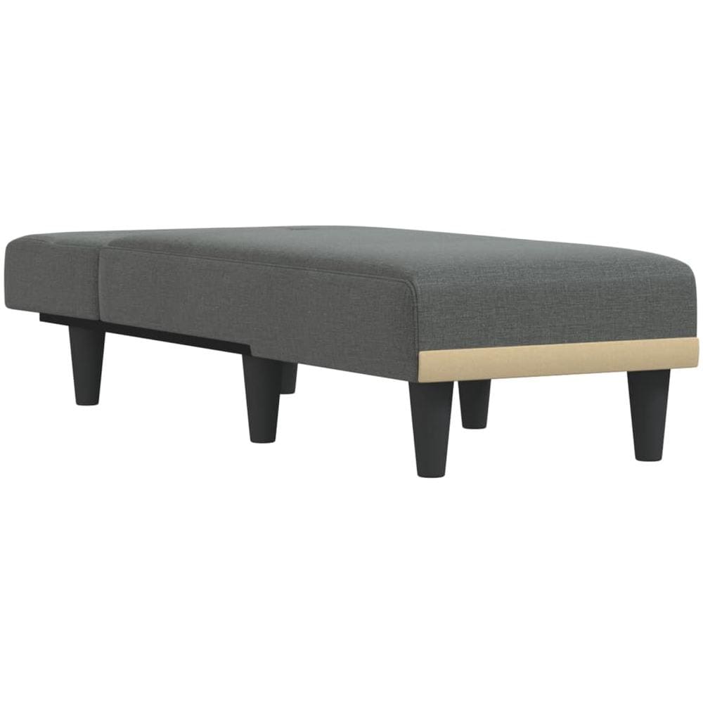 Chaise Longue In Tessuto Grigio Scuro - Foto 3