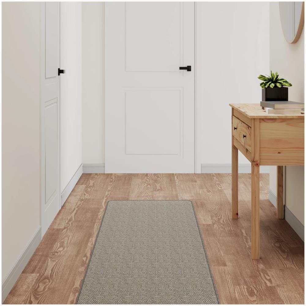 Tappeto Corsia Aspetto Sisal Tortora 50x250 Cm - Foto 1