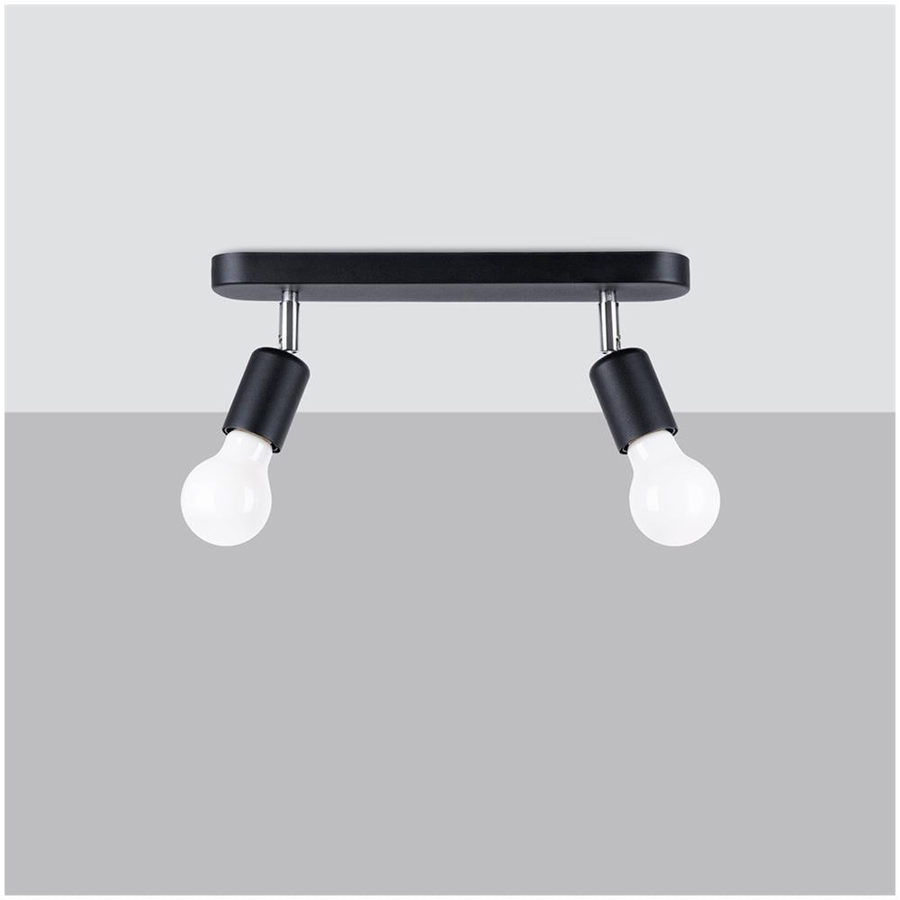 Lampada Da Soffitto Fornes 2 Nero Sl. 1121 - Minimalista Lampade Da Soffitto Nero 13.5x33x6 Cm - Foto 2