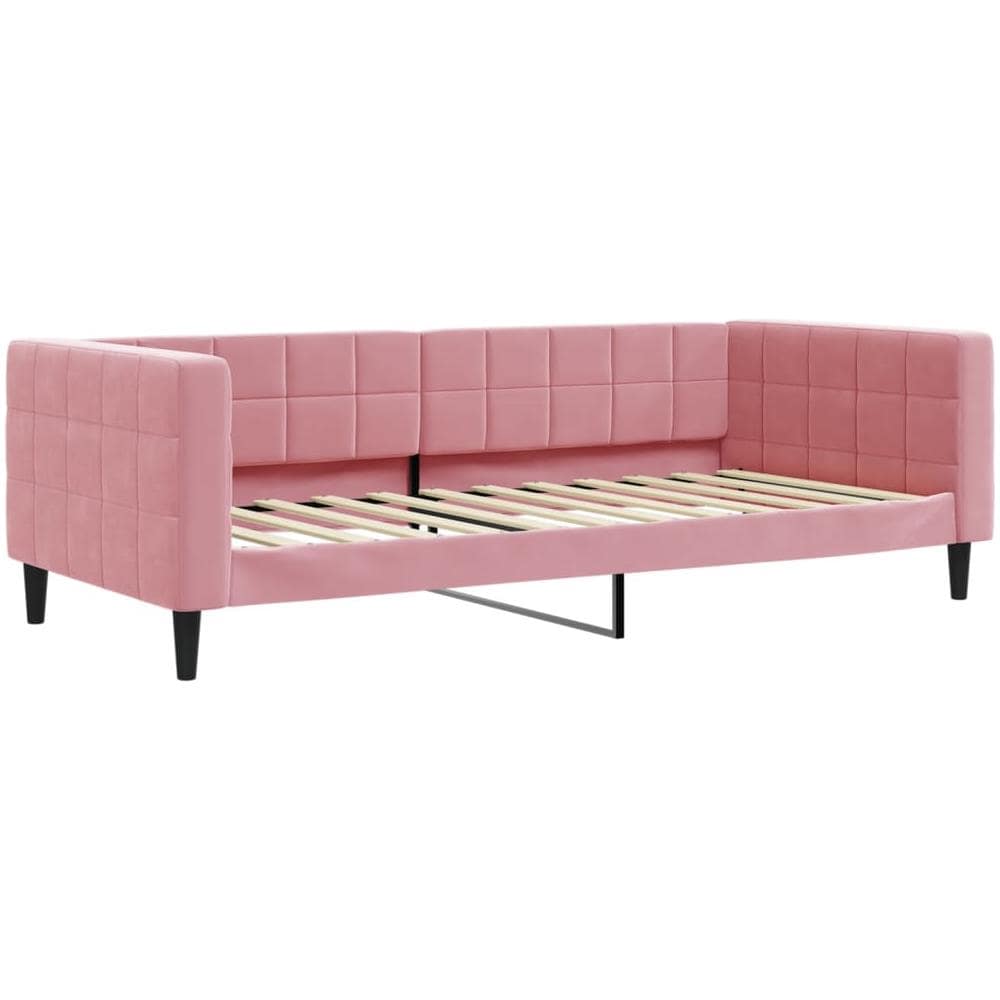 Letto Da Giorno Rosa 90x200 Cm In Velluto - Foto 1