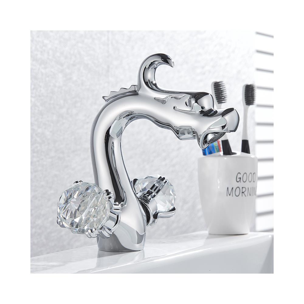 Rubinetto per lavabo da bagno, Blackswan, tipo M121, modello Dragon /cromo, misura 20 cm - Foto 4