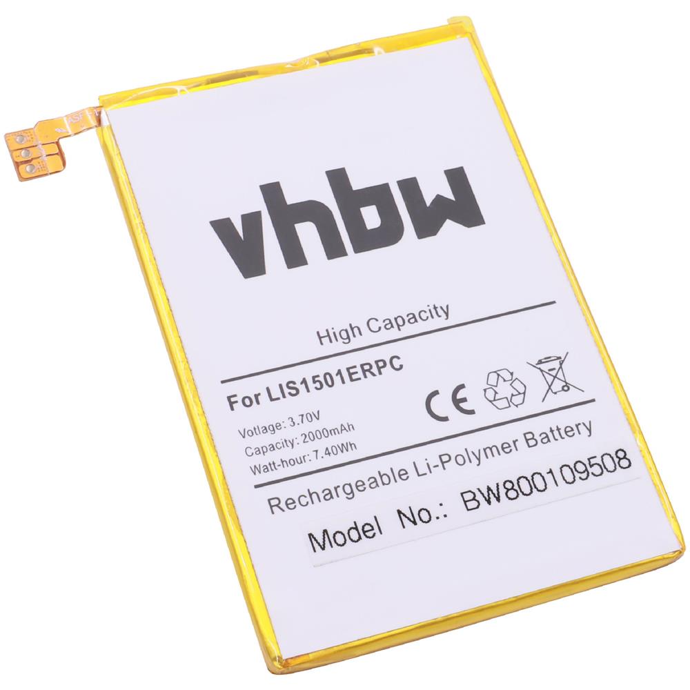 Li-polymer Batteria 2000mah (3.7v) Per Cellulari E Smartphone Sony-ericsson L35a, L35h, L35i, Lt35a, Lt35h, S39h Sostituisce Lis1501erpc. - Foto 1