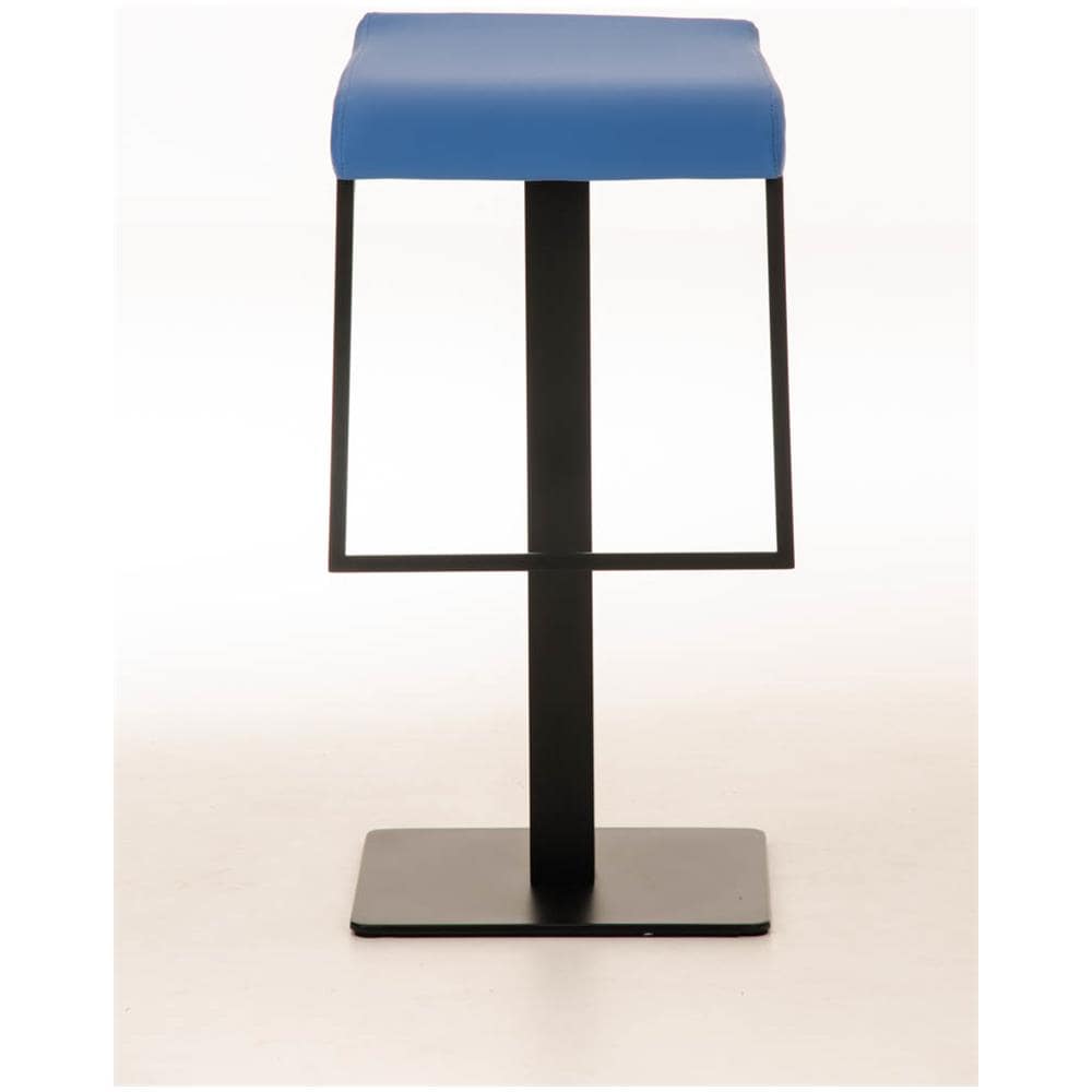 Sgabello Bar Lameng In Similpelle E Acciaio Inox Nero I Sgabello Design Con Antigraffio I Sgabello Bancone Con Poggiapiedi Alt. 78 CM Blu - Foto 2