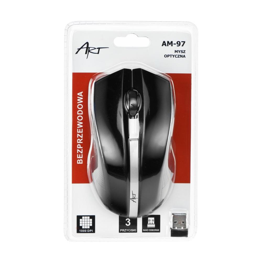 Art Wireless Mouse Wireless Cordless Optical 3-pulsante Del Mouse Usb Compatibile Con Laptop, Notebook, Pc, Computer Di Nero / Argento - Foto 3