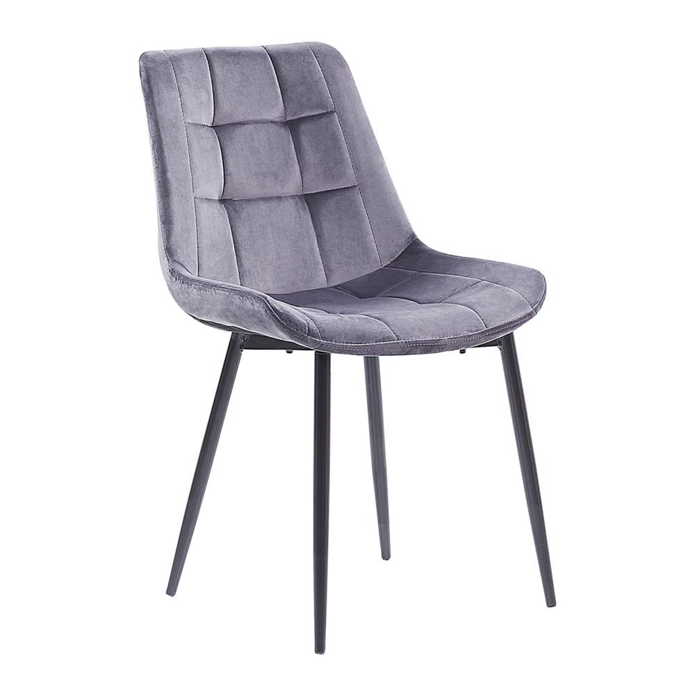 Set Di 2 Sedie Da Pranzo In Velluto Grigio Melrose - Foto 2