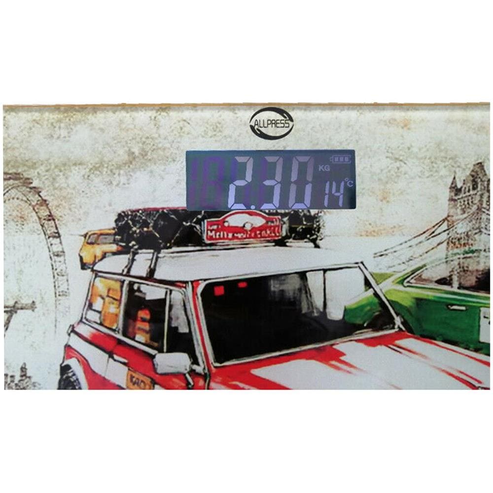 Bilancia Pesapersone Digitale In Vetro Fantasia Display Lcd Elettronica 180kg - Foto 1