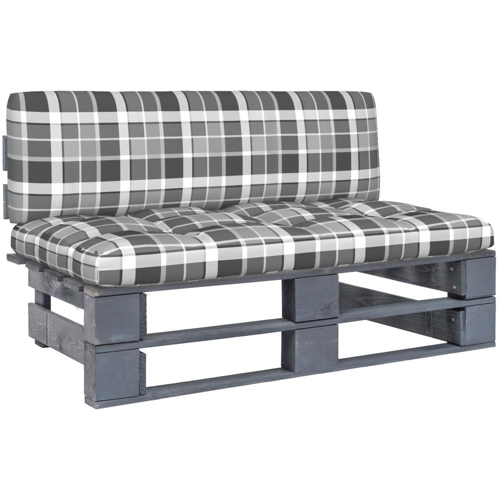 Divano Centrale Giardino su Pallet Grigio Legno Pino Impregnato - Foto 1