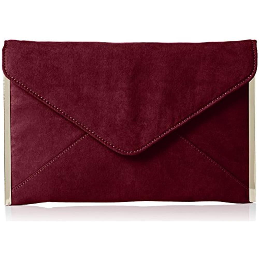 Louis - Pochette Da Donna In Pelle Scamosciata, Con Busta, Per Feste E Balli, Rosso (rosso (bordeaux)), Taglia Unica - Foto 1