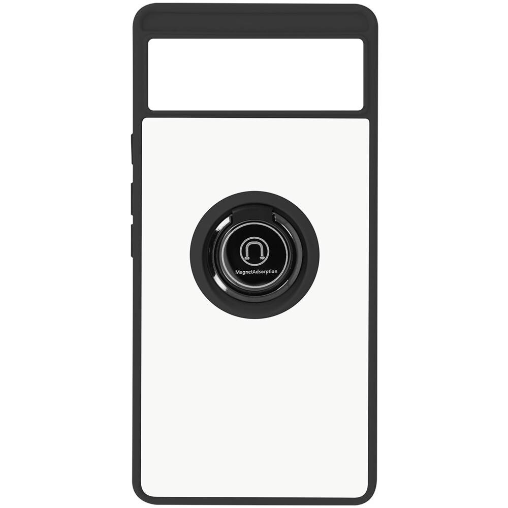 Cover Google Pixel 6 Bimateriale Anello Supporto Metallico Nera - Foto 1
