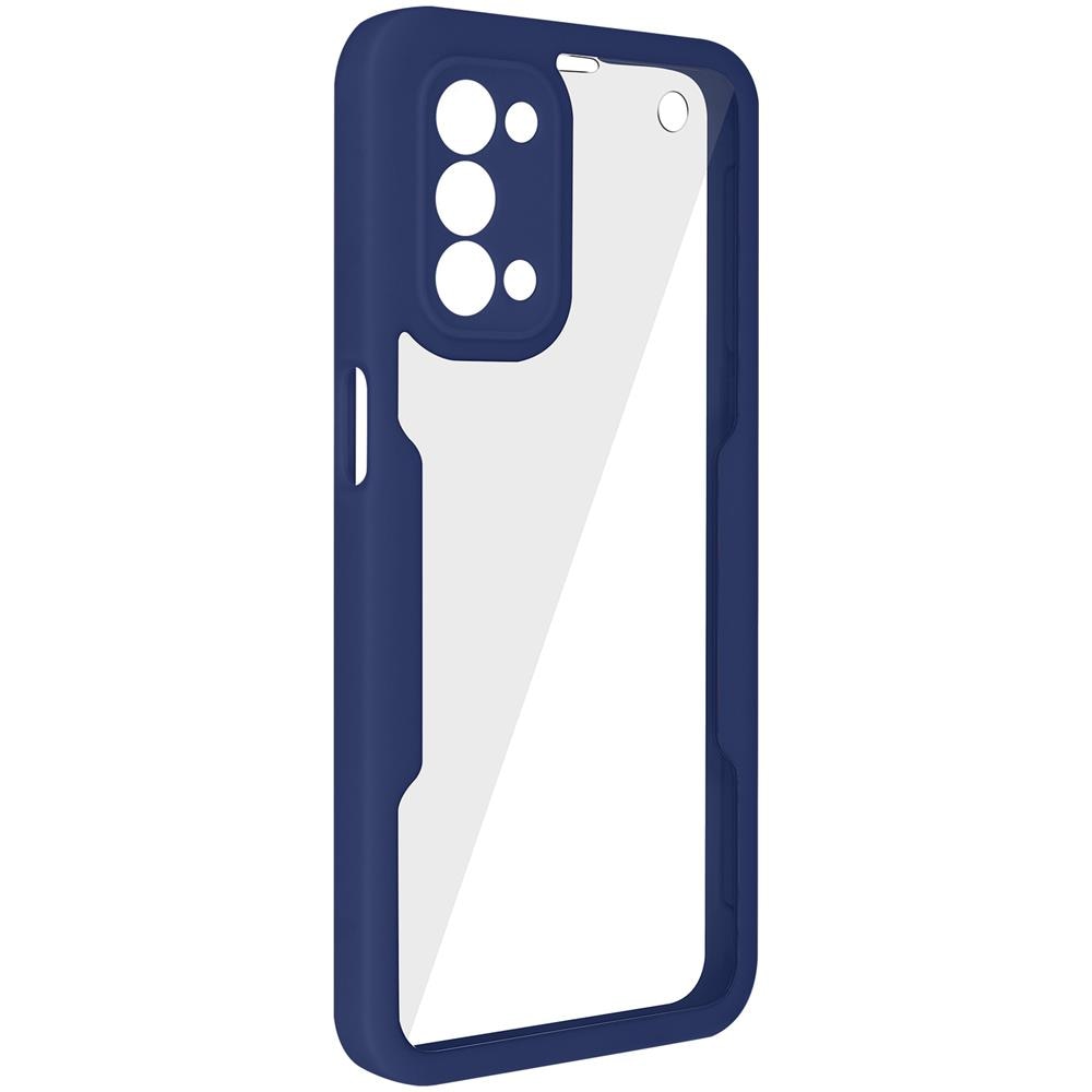 Cover Oppo A54 5g / A74 5g Retro Plexiglass Fronte Polimero Bordo Blu - Foto 2