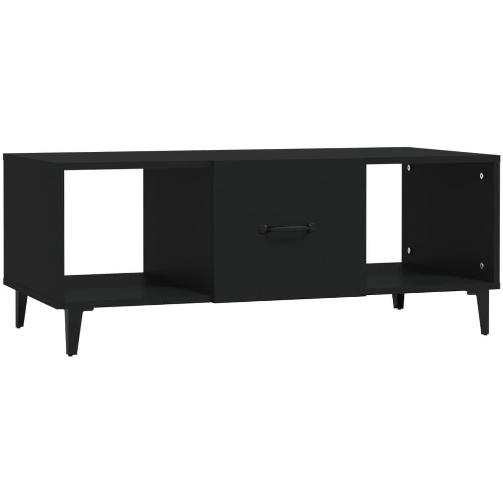 Tavolino Da Salotto Nero 102x50x40 Cm In Legno Multistrato - Foto 2