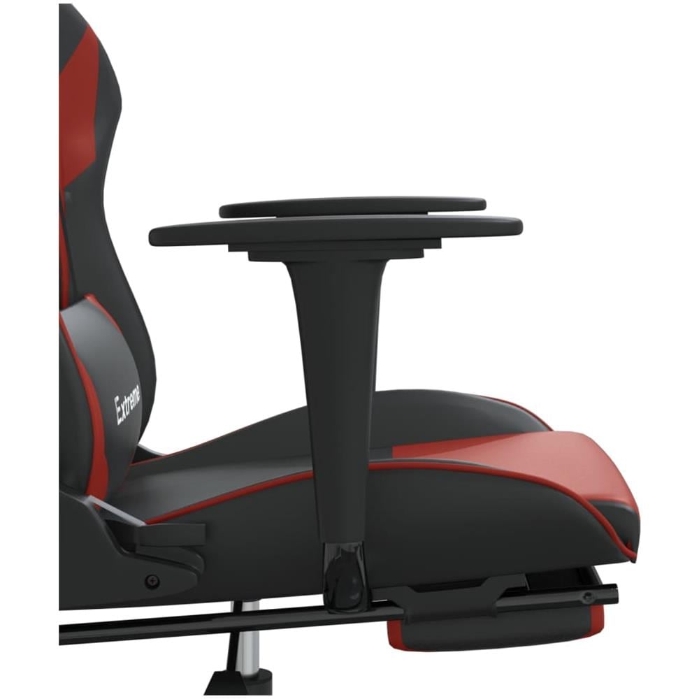 Sedia Da Gaming Con Poggiapiedi Nero E Rosso Vino In Similpelle - Foto 2