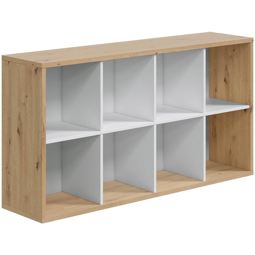 Libreria Soggiorno Cubic 8 Fori, Colore Rovere E Bianco - Foto 2