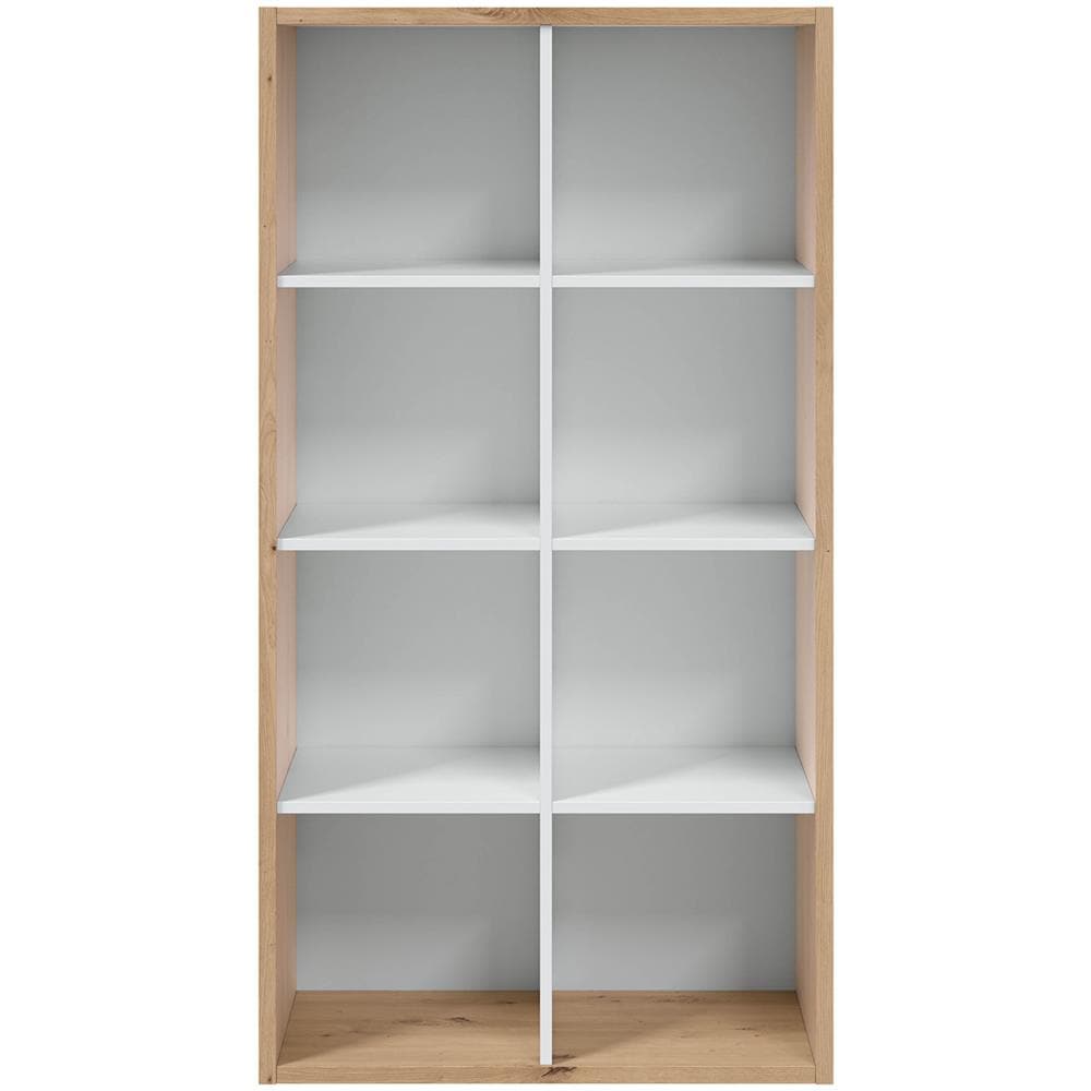 Libreria Soggiorno Cubic 8 Fori, Colore Rovere E Bianco - Foto 3