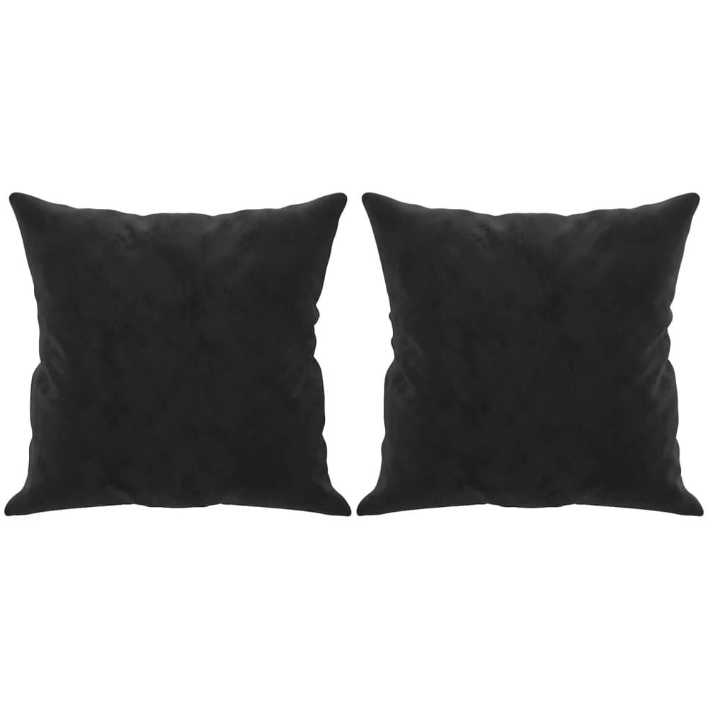 Cuscini Decorativi 2 Pz Nero 40x40 Cm In Velluto - Foto 2