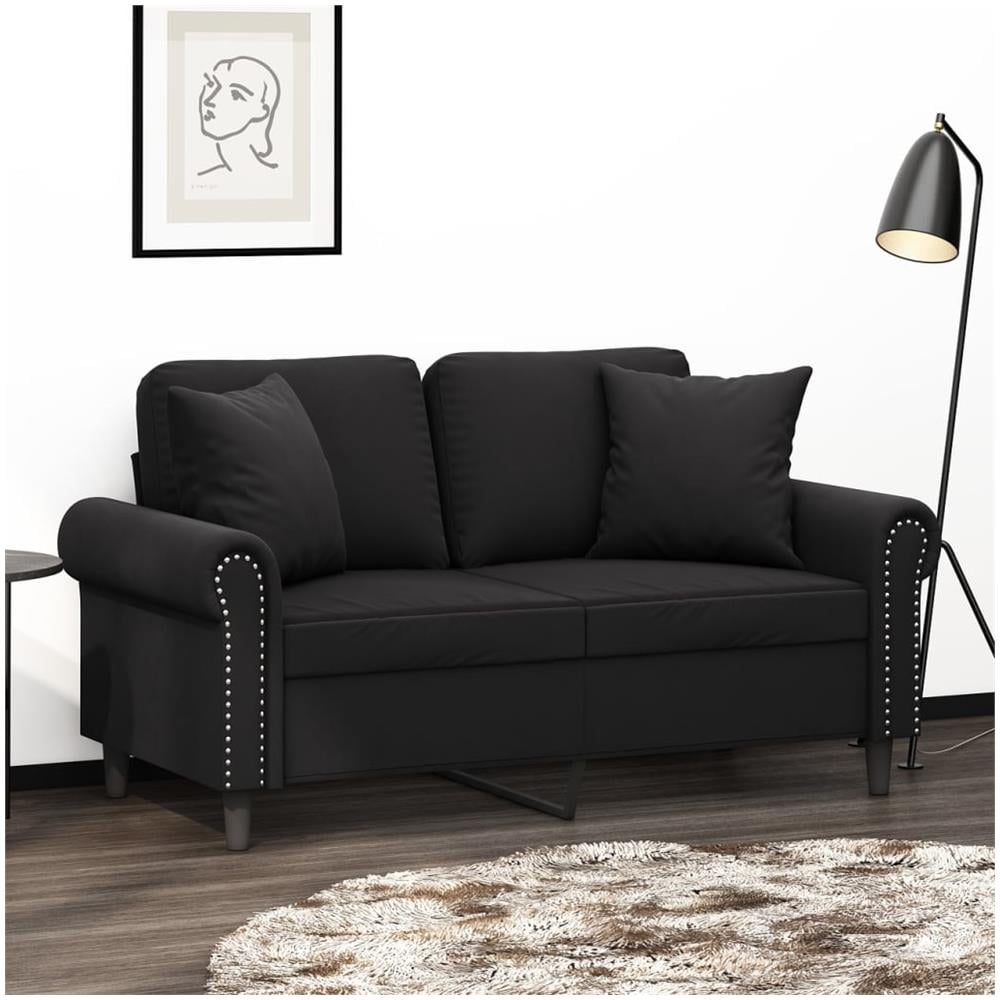 Cuscini Decorativi 2 Pz Nero 40x40 Cm In Velluto - Foto 1