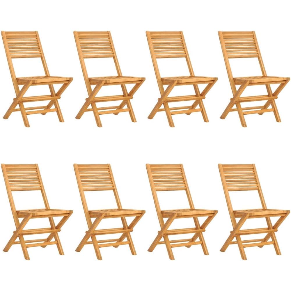 Sedie Da Giardino Pieghevoli 8pz 47x62x90cm Legno Massello Teak - Foto 2