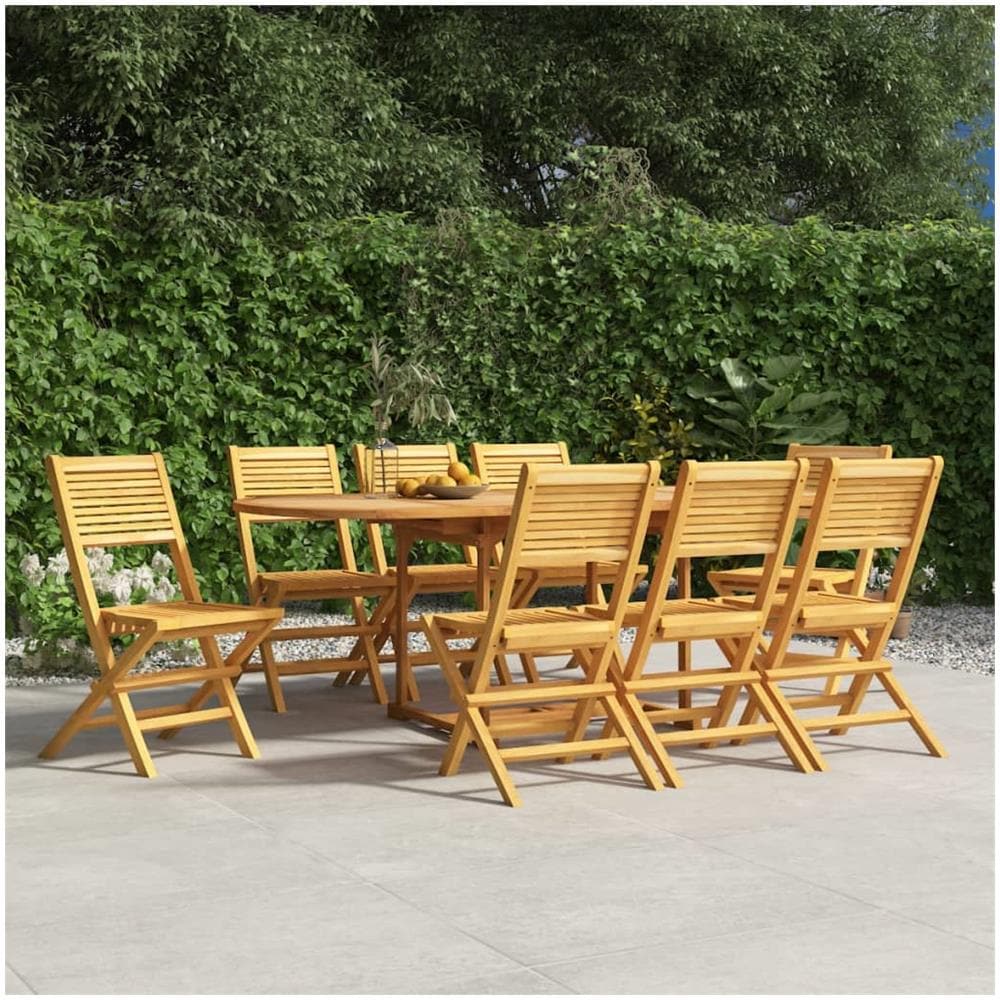 Sedie Da Giardino Pieghevoli 8pz 47x62x90cm Legno Massello Teak - Foto 1