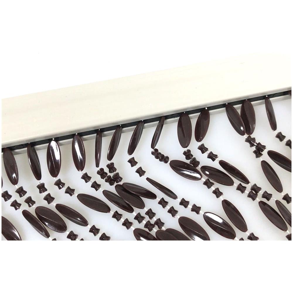 Tenda Antimosca Antirumore Catenella Perline A Caduta Pannello Porta Finestra Casa Marrone 100x200 Marrone - Foto 5