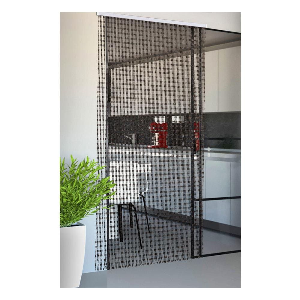 Tenda Antimosca Antirumore Catenella Perline A Caduta Pannello Porta Finestra Casa Marrone 100x200 Marrone - Foto 1