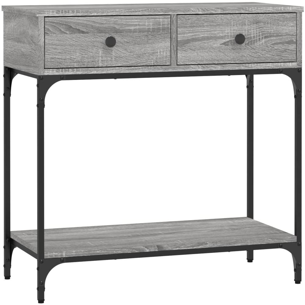 Tavolino Consolle Grigio Sonoma 75x34,5x75cm Legno Multistrato - Foto 2