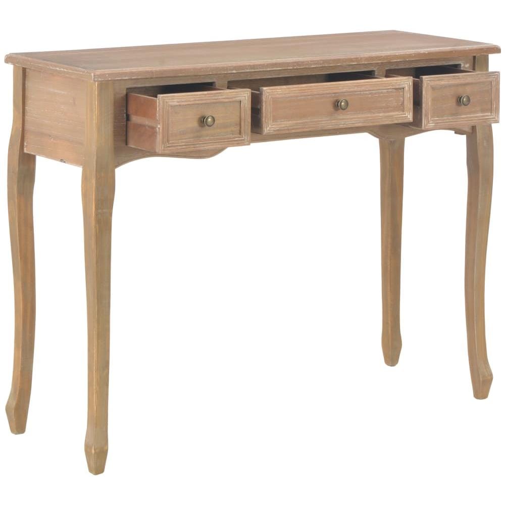 Tavolo Consolle Da Trucco Con 3 Cassetti Marrone - Foto 2