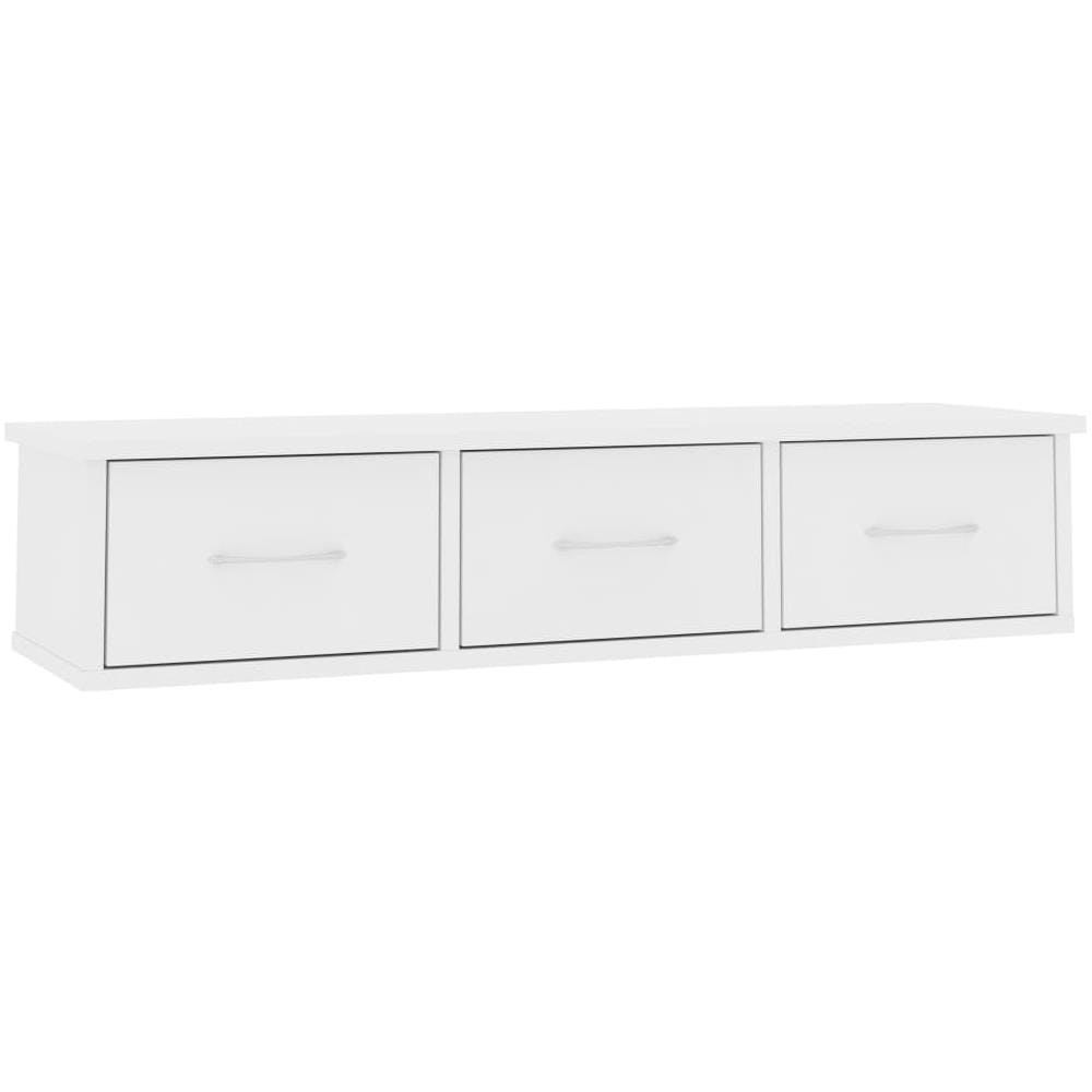 Scaffale con Cassetti a Parete Bianco 88x26x18,5 cm Multistrato - Foto 2