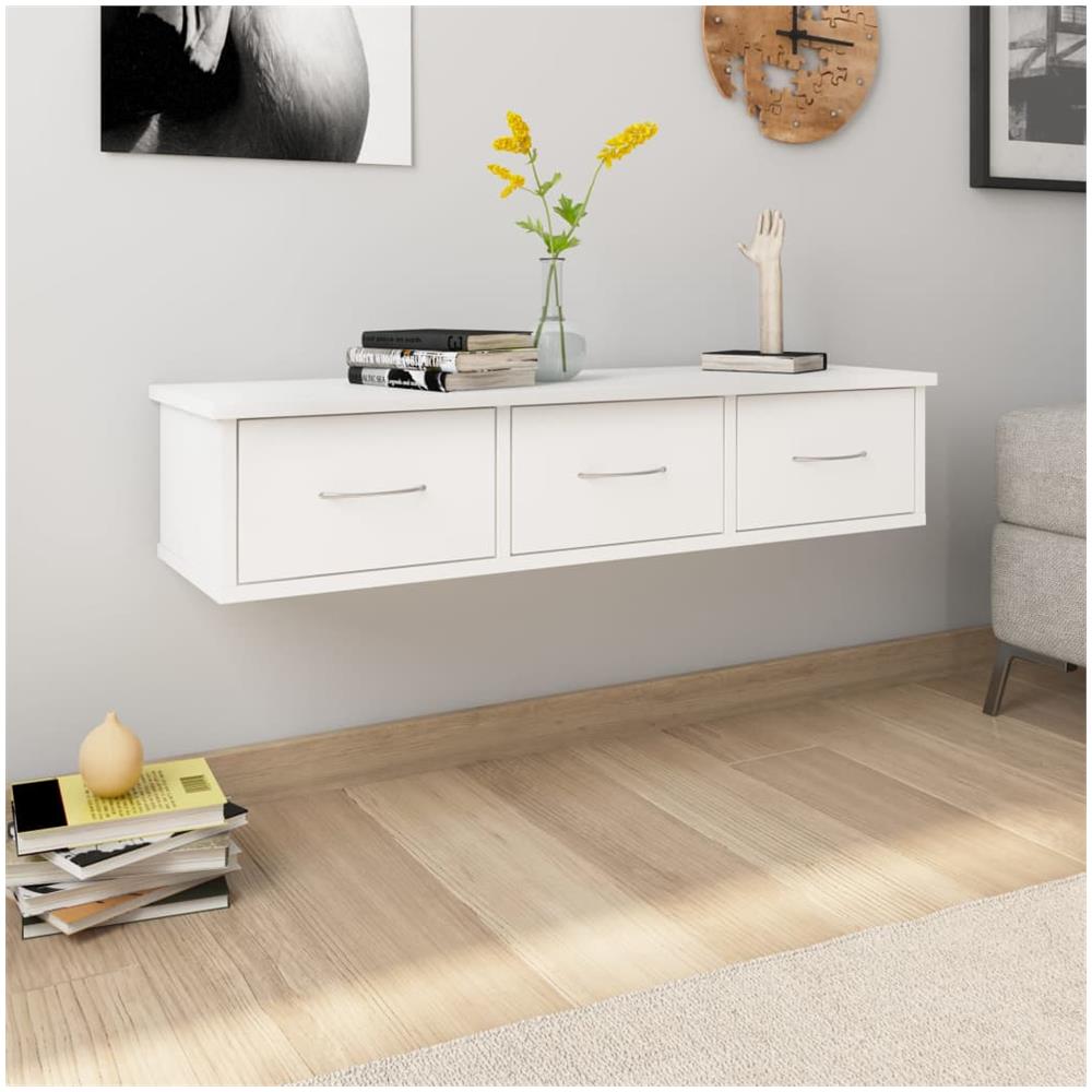 Mensola Da Parete In Legno Vintage Con Cassetto - Foto 13