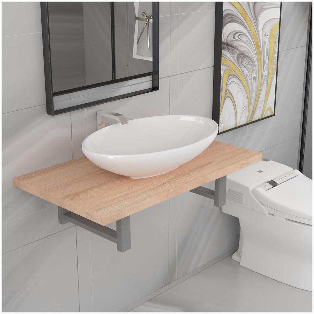 Set Mobili Da Bagno 2 Pz Ceramica Rovere - Foto 1