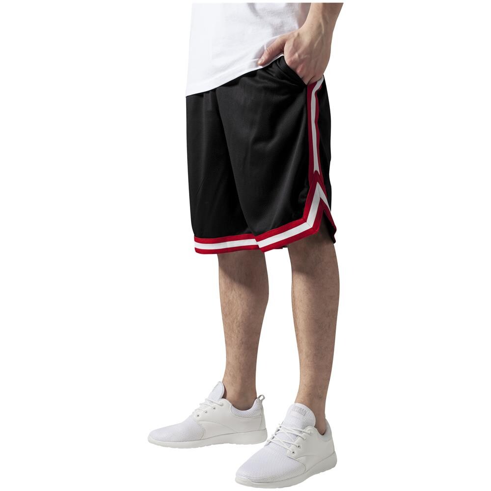 Stripes Mesh Shorts Article Tb243 - Nero-rosso M - Foto 1