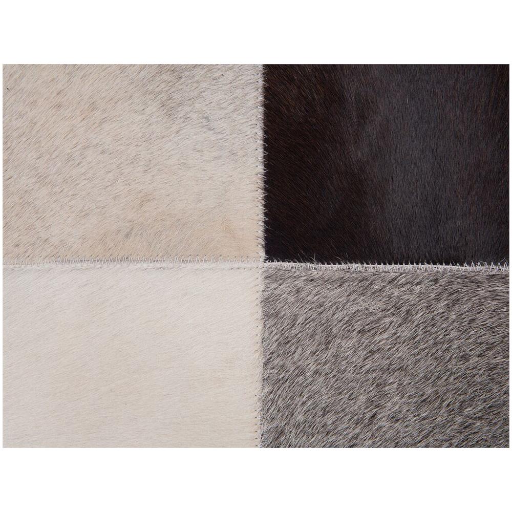 Tappeto Rettangolare In Pelle Marrone-beige-grigia 200x300cm Soke - Foto 13
