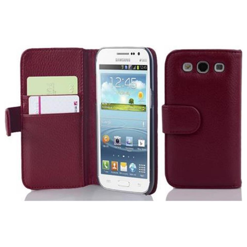 Custodia Libro Per Samsung Galaxy Win In Porpora - Con Vani Di Carte E Funzione Stand Di Similpelle Strutturata - Portafoglio Cover Case Wallet Book Etui Protezione - Foto 1