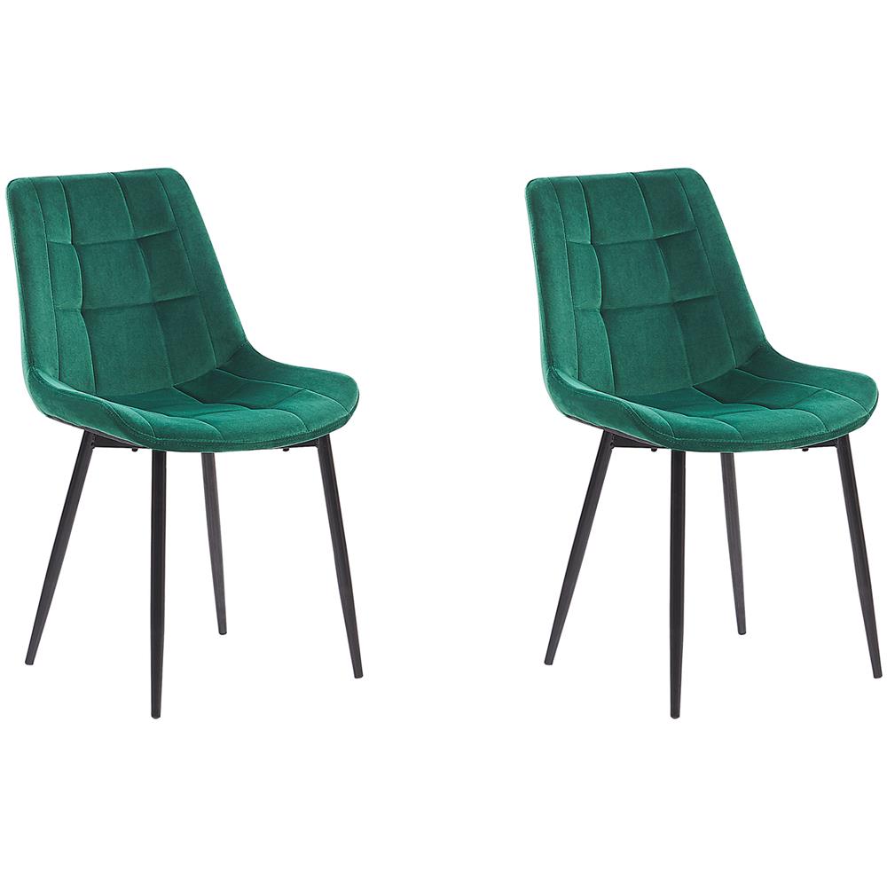 Set Di 2 Sedie Da Pranzo In Velluto Verde Melrose - Foto 1
