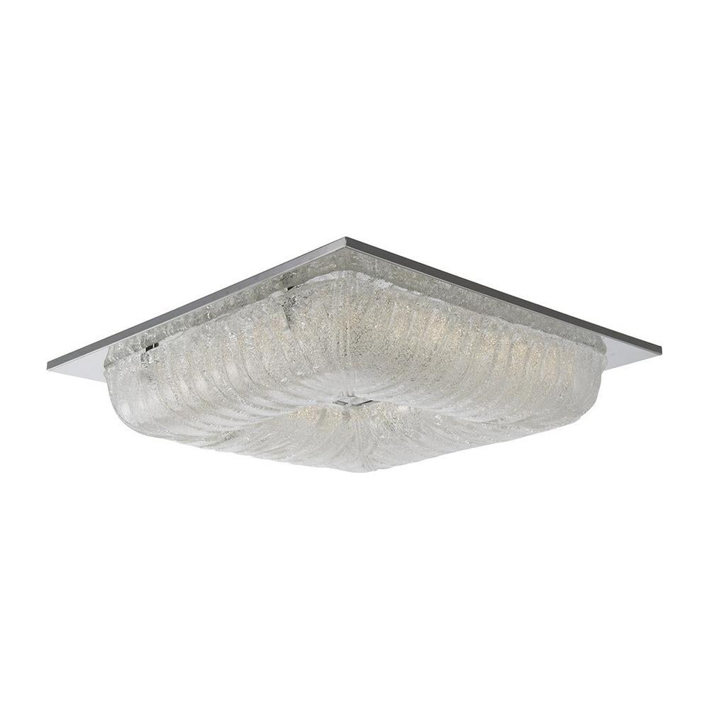 Moderna Plafoniera A Led Da Incasso Cromata, Argento, Bianco Caldo 3000k 2900lm - Foto 1