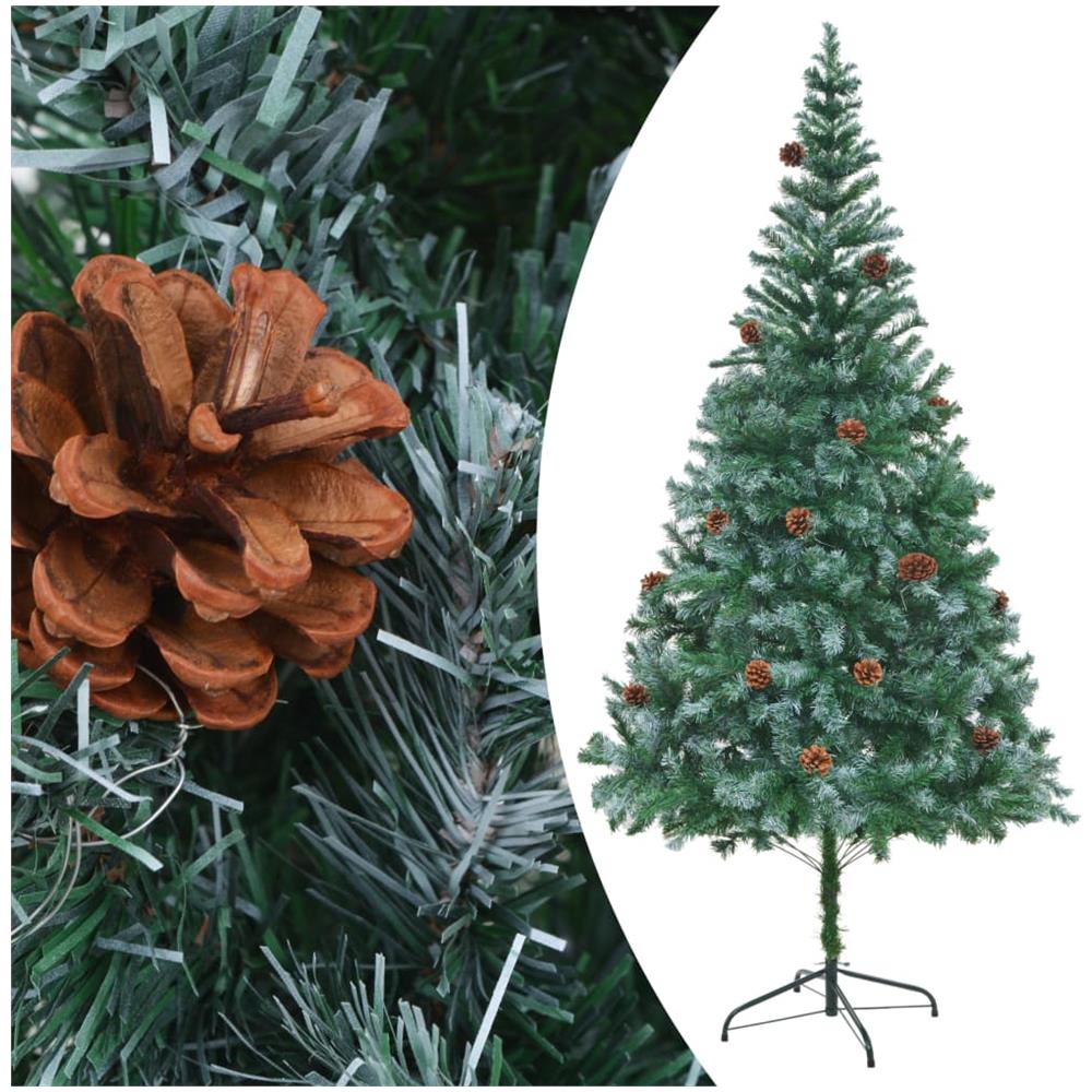 Albero di Natale Artificiale con Set Palline LED e Pigne 210 cm - Foto 2