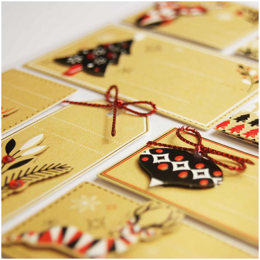 8 Etichette Regalo Autoadesive - Natale Scandinavo - Kraft - Foto 1