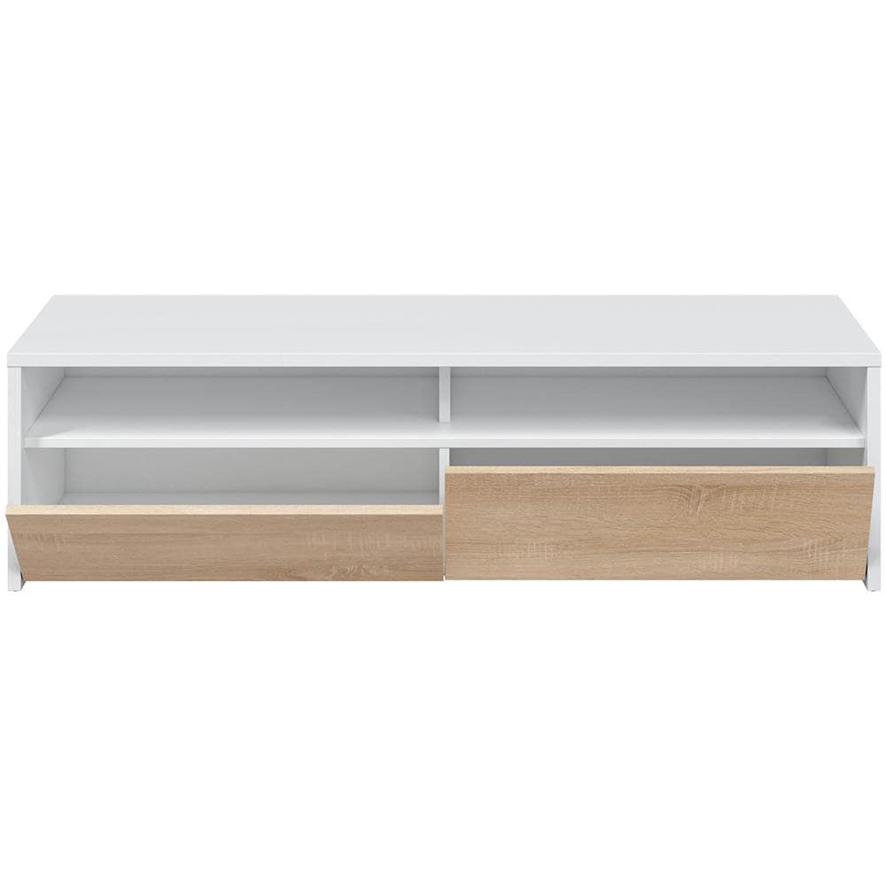Mobile Tv Silva 2 Ante, Bianco E Quercia, 130 Cm Larghezza - Foto 3