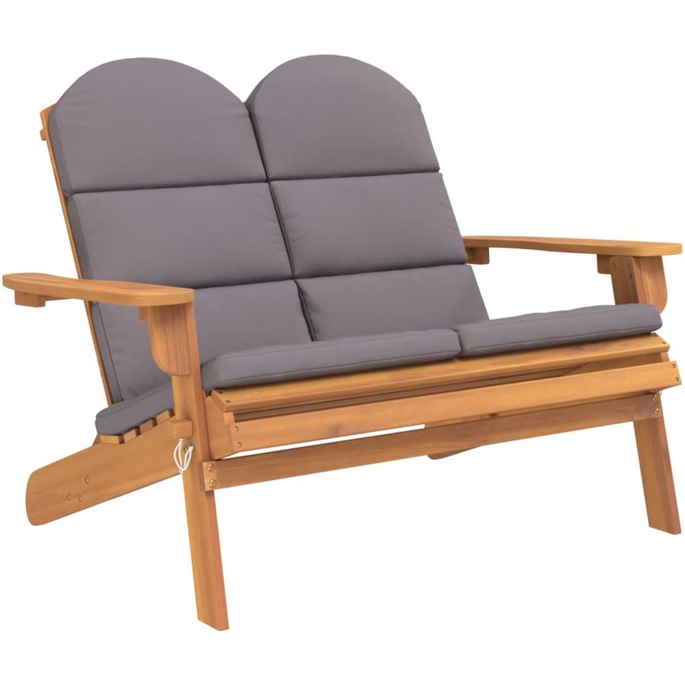 Panchina Giardino Adirondack Cuscini 126 Cm Massello Di Acacia - Foto 2