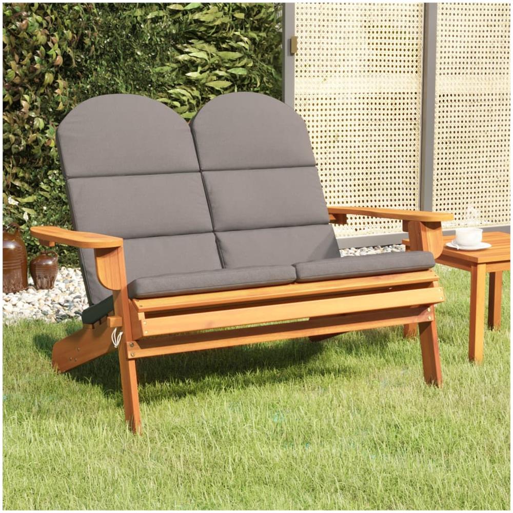 Panchina Giardino Adirondack Cuscini 126 Cm Massello Di Acacia - Foto 1