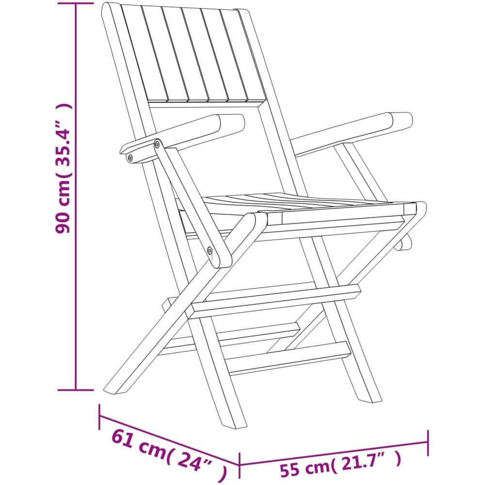 Sedie Da Giardino Pieghevoli 8pz 55x61x90cm Legno Massello Teak - Foto 2