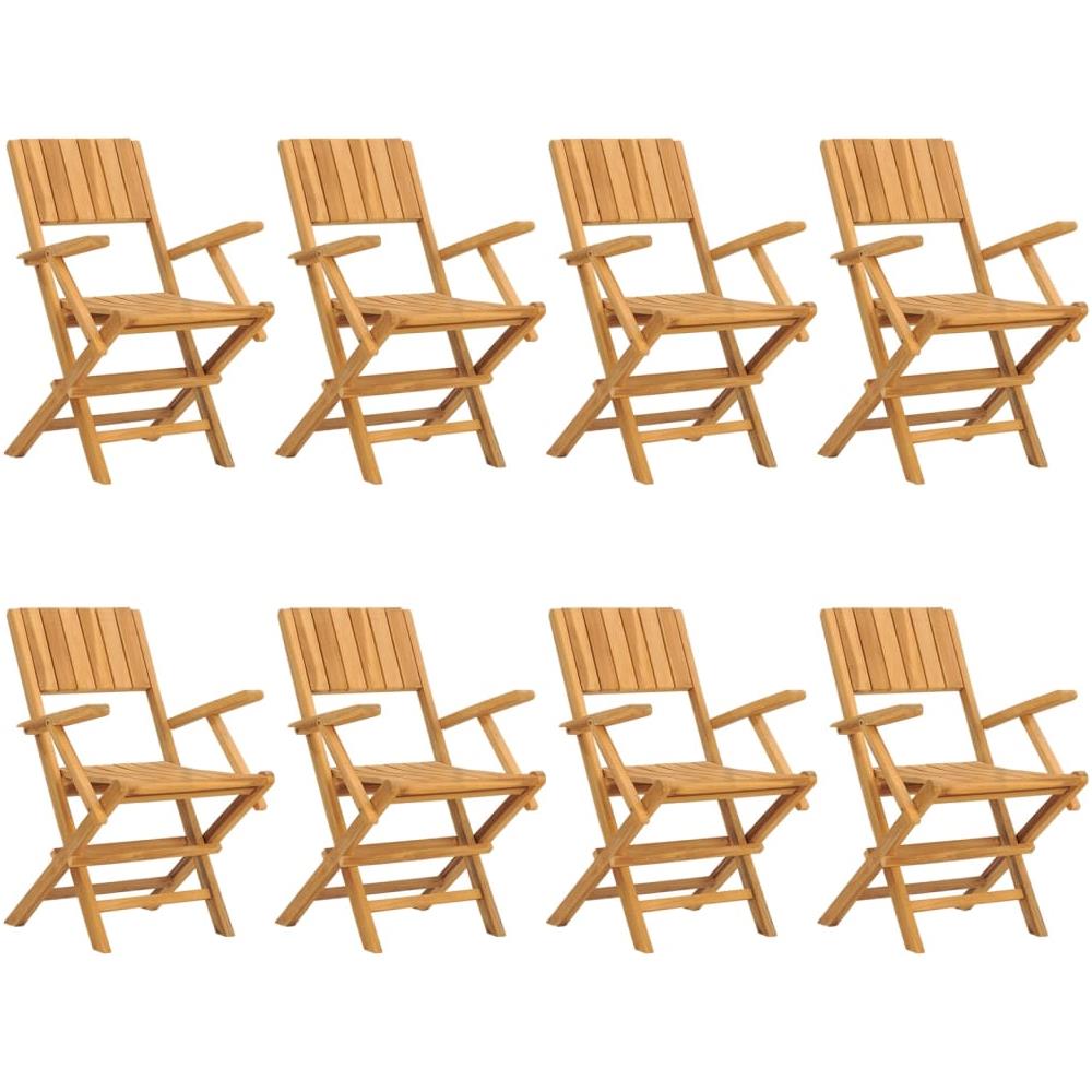 Sedie Da Giardino Pieghevoli 8pz 55x61x90cm Legno Massello Teak - Foto 1