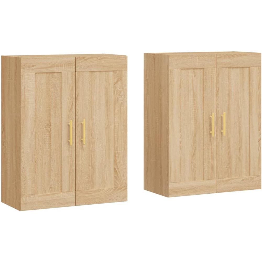 Armadietti A Parete 2 Pz Rovere Sonoma In Legno Multistrato - Foto 1