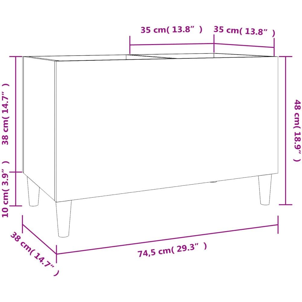 Mobile Porta Dischi Grigio Sonoma 74,5x38x48 Legno Multistrato - Foto 7