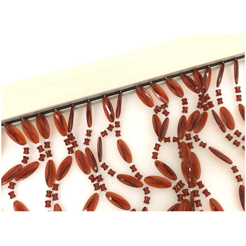 Tenda Antimosca Antirumore Catenella Perline A Caduta Pannello Porta Finestra Casa Ambra 120x220 Arancione - Foto 5