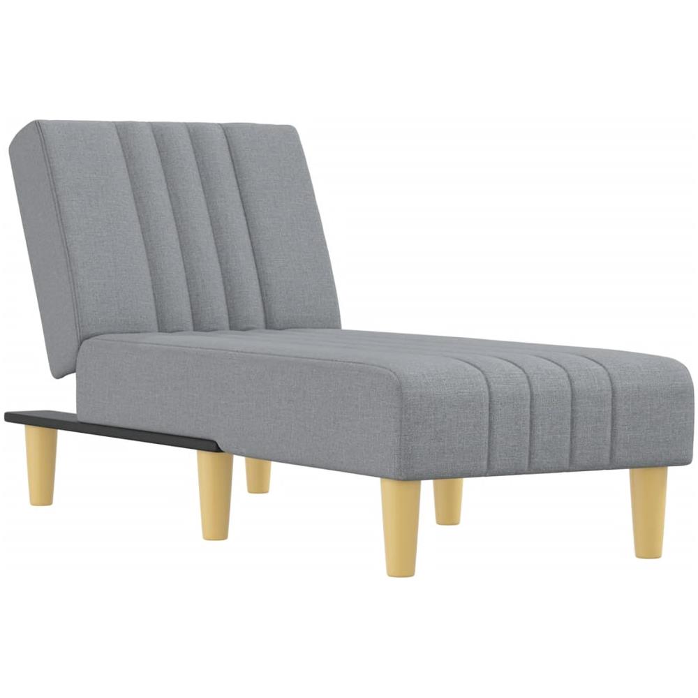 Chaise Longue In Tessuto Grigio Chiaro - Foto 2