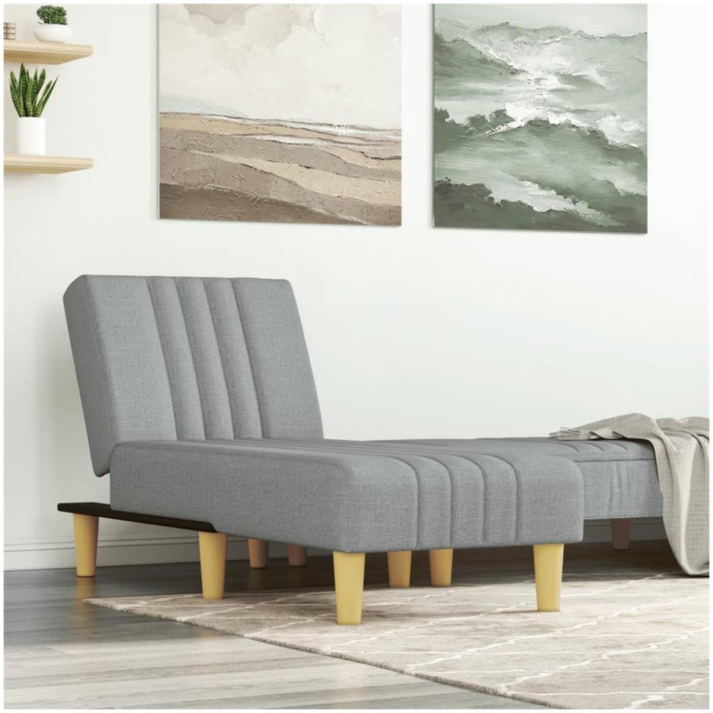 Chaise Longue In Tessuto Grigio Chiaro - Foto 1