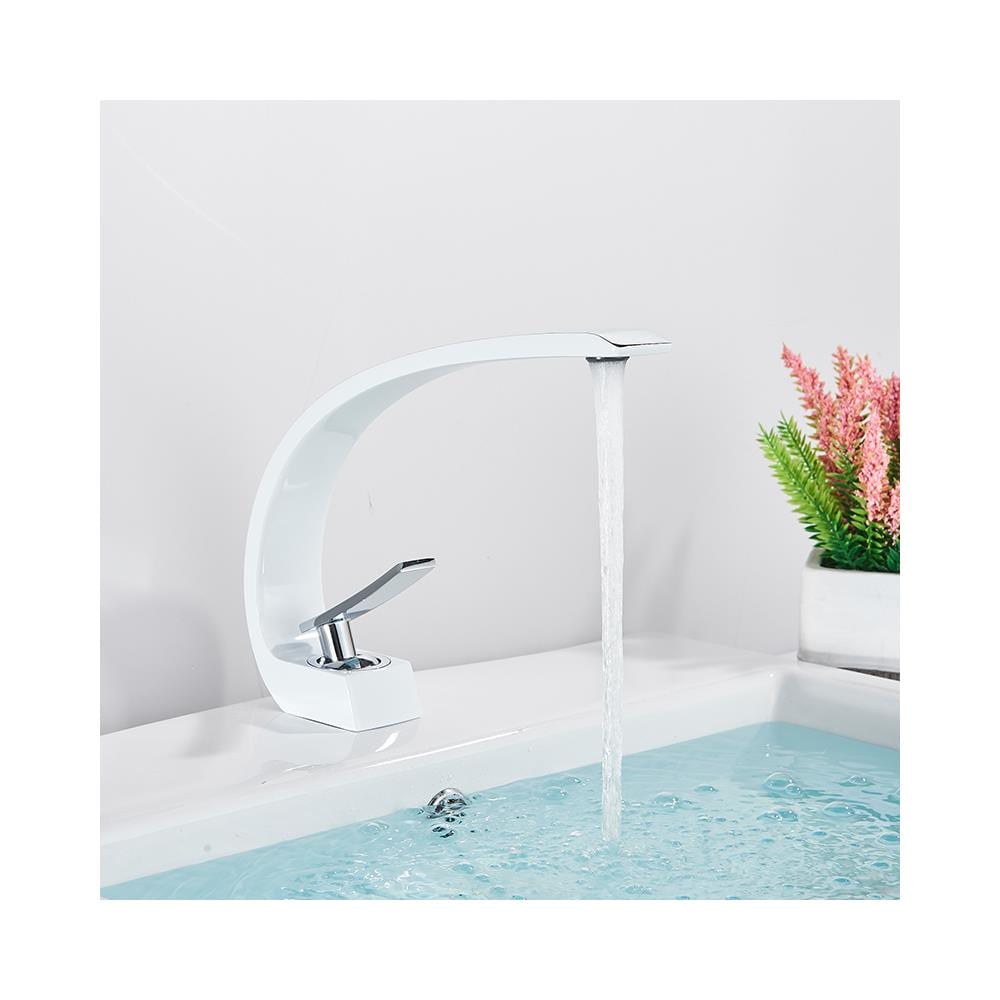 Rubinetto per lavabo da bagno, Blackswan, tipo M12, modello bianco, misura 19 cm - Foto 2
