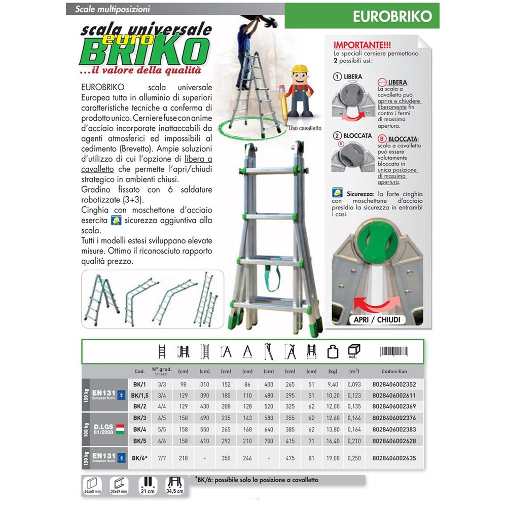 Scala in Alluminio Allungabile 4/4 Gradini - Foto 2